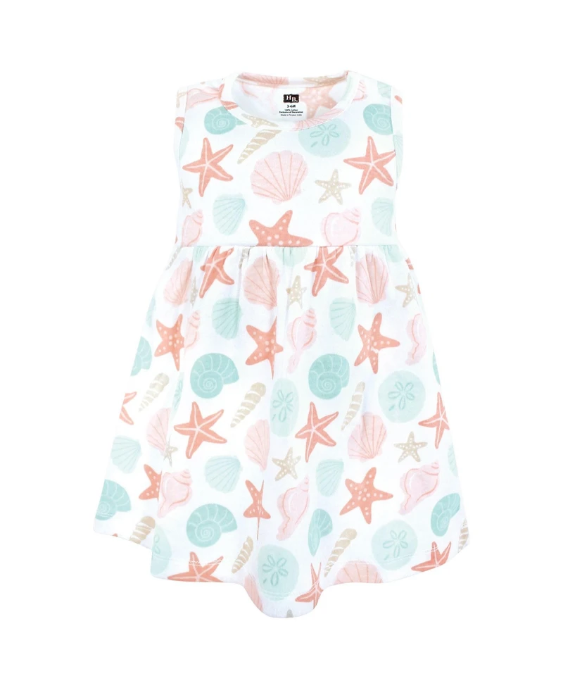 Hudson Baby Girls Cotton Dress and Cardigan Set, By The Sea