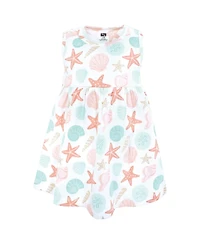 Hudson Baby Girls Cotton Dress and Cardigan Set, By The Sea