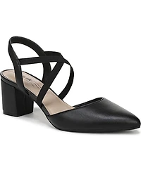 LifeStride Women's April Block Heel Ankle Strap Slingback Pumps