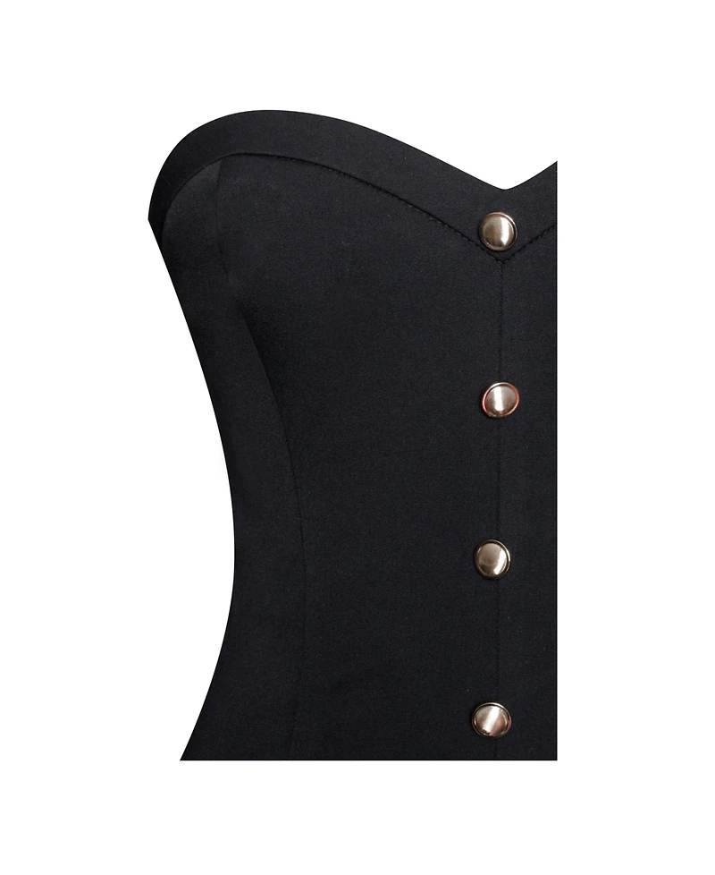 Miss Circle Women's Kaden Black Drop Waist Mini Puffy Dress