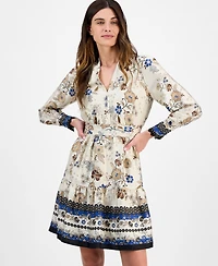 Anne Klein Petite Tiered Floral-Print Dress