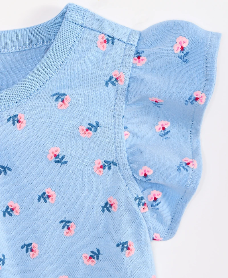 First Impressions Baby Girls Flutter Sleeve 3-24 Month Floral T-Shirt, Exclusively at Macy's