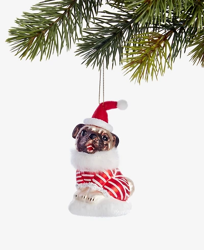 Holiday Lane Pets Santa Pug Ornament, Macy's Exclusive