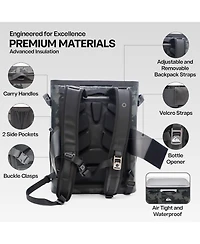 Quiksilver Coastal Collection Zipperless 48-72H 5 Layer Insulated Sweat Free Backpack Cooler with Air Sealed Lid