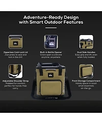 Quiksilver Coastal Collection 48-72H 5 Layer Insulated Zipperless Box Cooler with Adjustable Strap and Air Sealed Lid
