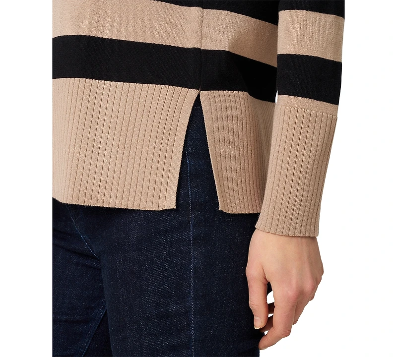 Melissa Paige Women's Striped Scoop Neck Tunic Sweater