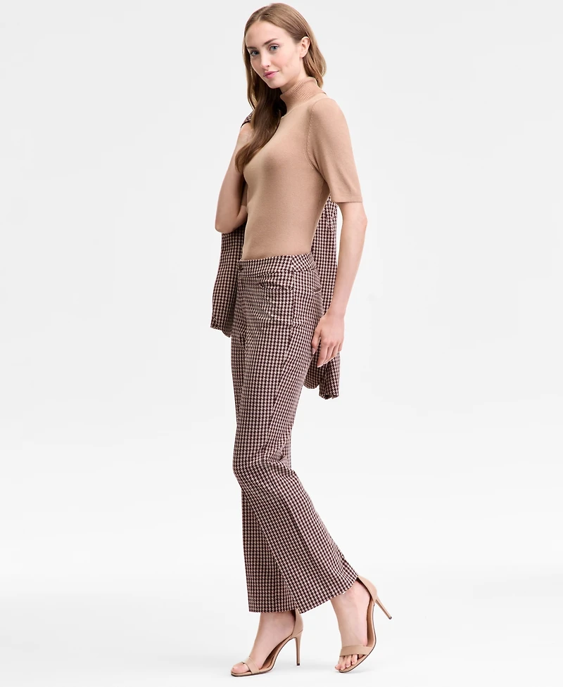 Anne Klein Women's Bootcut Houndstooth-Print Pants