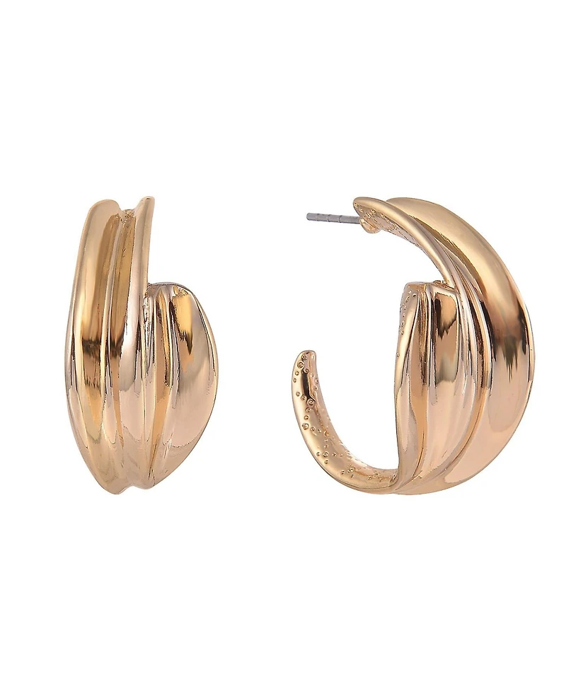 Laundry by Shelli Segal Gold Tone Post Hoop Earrings