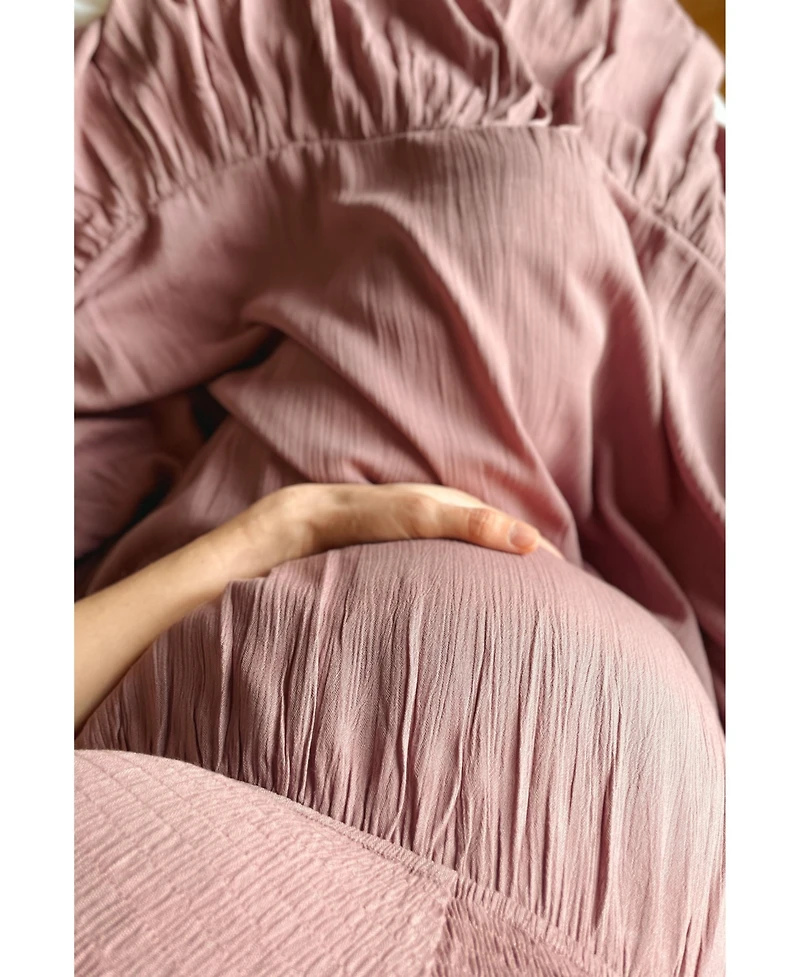 Pinkblush Maternity Mauve Smocked V-Neck Midi Dress