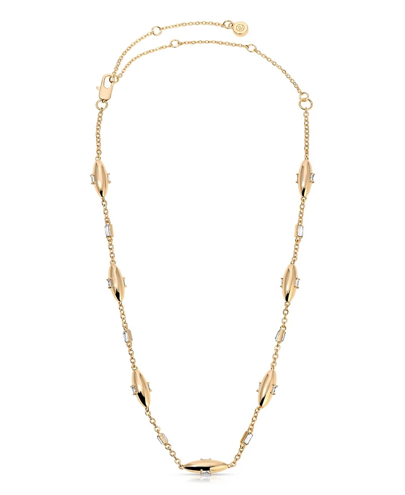 Ettika Oval Dome Baguette Crystal Chain Necklace