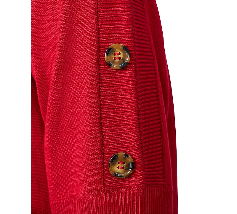 Melissa Paige Petite Button-Trim Dolman-Sleeve Sweater