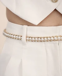 Ettika Cultivated Pearl Chain Hip Belt