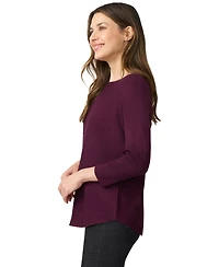 Melissa Paige Petite Diamond-Knit Dolman-Sleeve Sweater