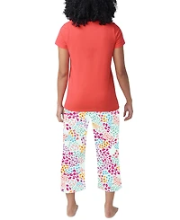 Hue Women's Printed Short-Sleeve Capri Pajama Set