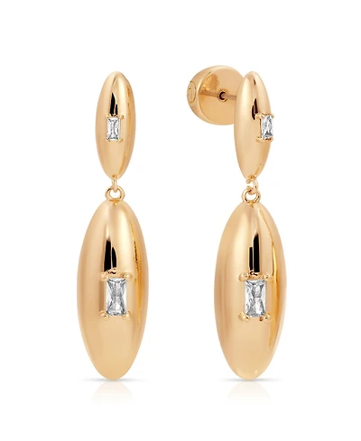 Ettika Oval Dome Double Drop Earrings