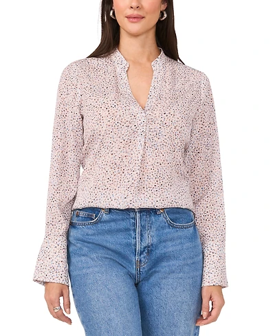 Vince Camuto Women's V-Neck Long-Bell-Sleeve Top