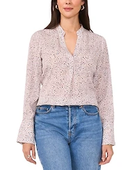 Vince Camuto Women's V-Neck Long-Bell-Sleeve Top