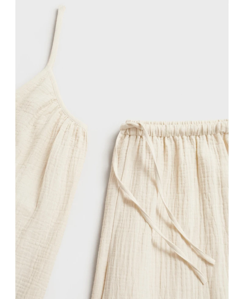 Mango Women's Plain Cotton Spaghetti Strap Pajama Top