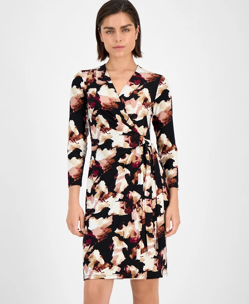 Anne Klein Petite Classic 3/4-Sleeve Wrap Dress
