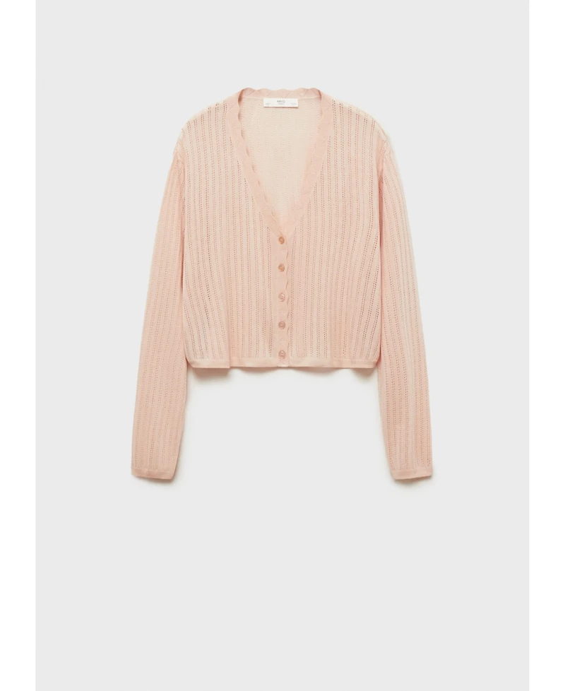 Mango Women's Openwork Detail Pajama Cardigan