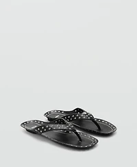 Mango Women's Die-Cut Leather Sandals