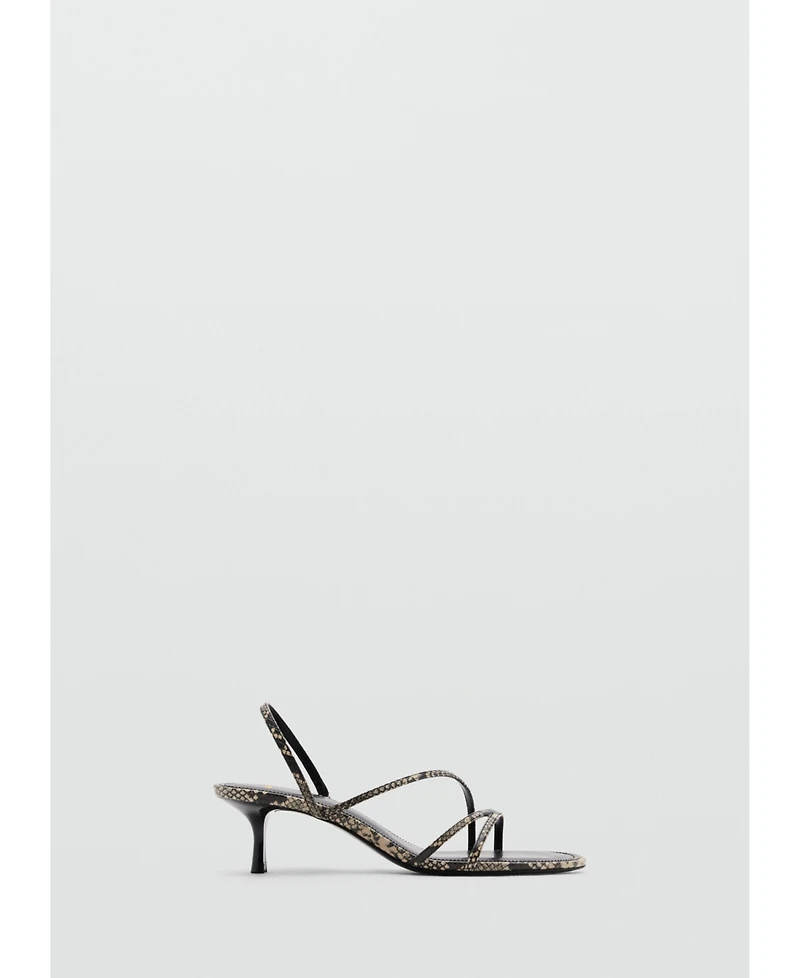 Mango Women's Animal Print Strap Heel Sandals
