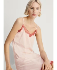 Mango Women's Lace-Trimmed Nightgown