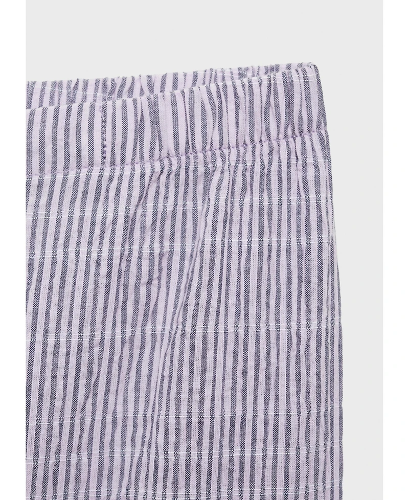 Mango Women's Cotton Striped Woven Seersucker Pajama Pants