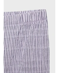 Mango Women's Cotton Striped Woven Seersucker Pajama Pants