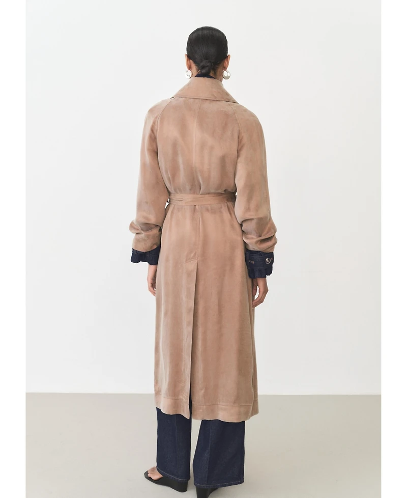Mango Women's Belt Lyocell Trench Coat