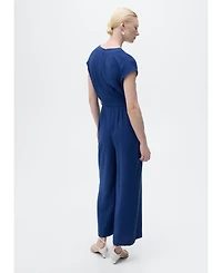 Mango Women's Long Cropped Belted Jumpsuit