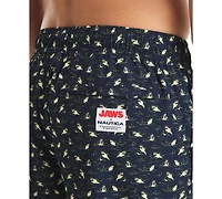 Jaws x Nautica Men's Classic-Fit Active Stretch Quick-Dry Printed 6" Swim Trunks