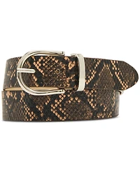 Steve Madden 1-3/10" Faux-Leather Belt, Set of 2