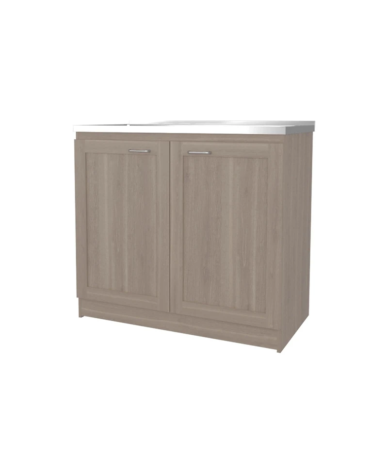 Haivana Utility Sink Base Cabinet with Double Doors and Interior Shelf, White Oak