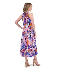 Eliza J Women's Printed Halter Midi Dress