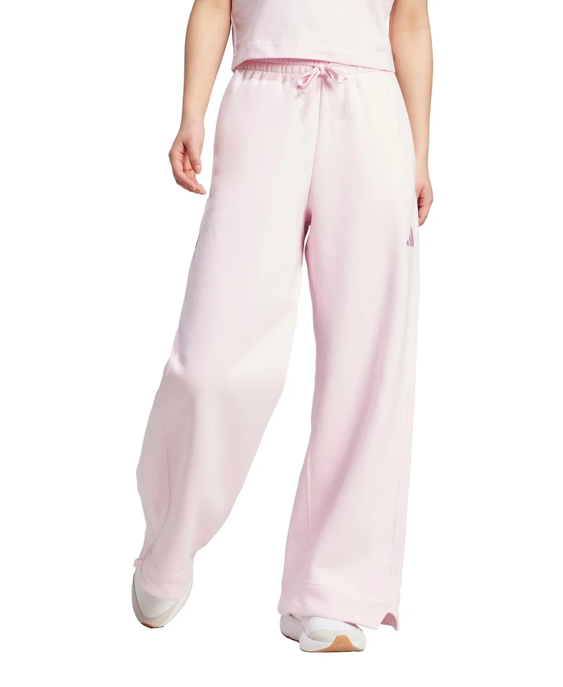 adidas Women's All Szn Fleece Loose Wide-Leg Pants