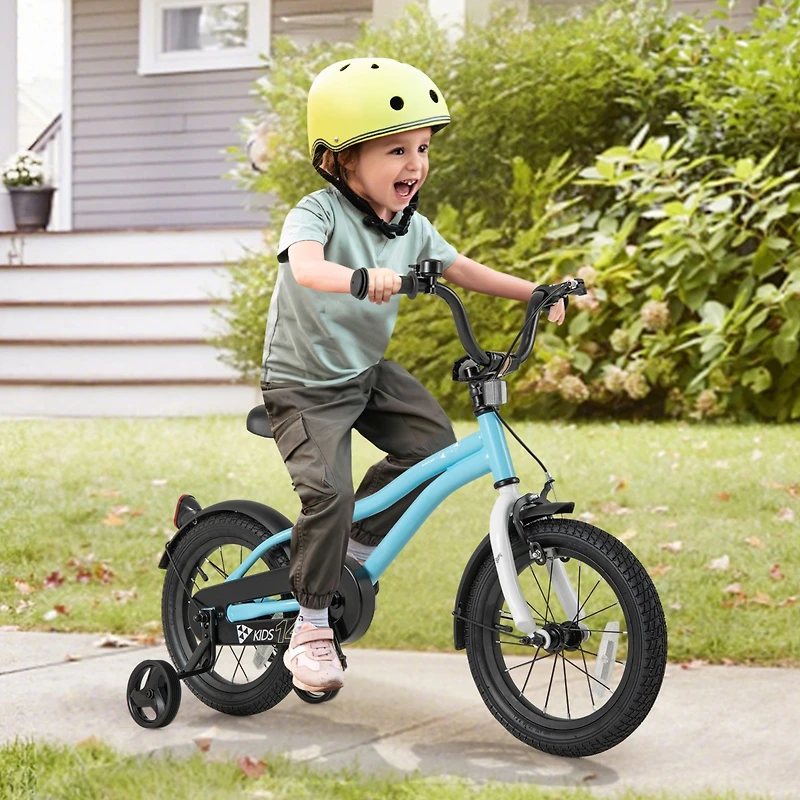Kids Bike with Training Wheels for Older Children Adjustable Seat and Handlebar