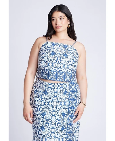 Eloquii Women's Printed Cropped Tank Top