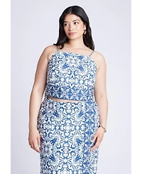 Eloquii Women's Printed Cropped Tank Top