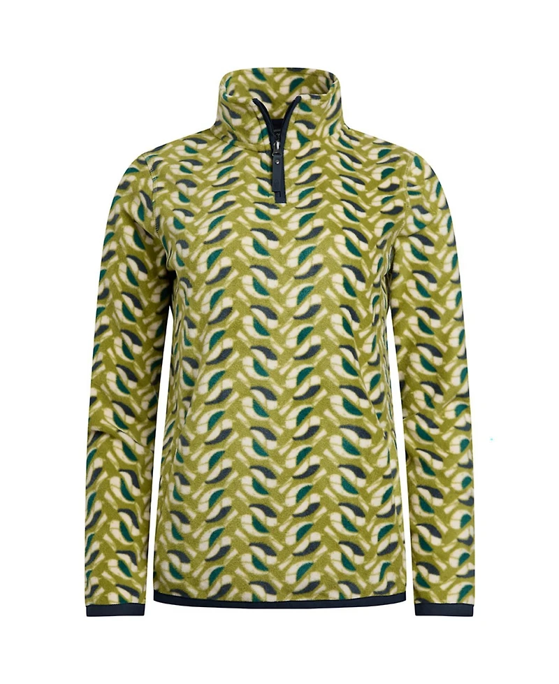 Weird Fish Women's Reena 1/4 Zip Printed Microfleece