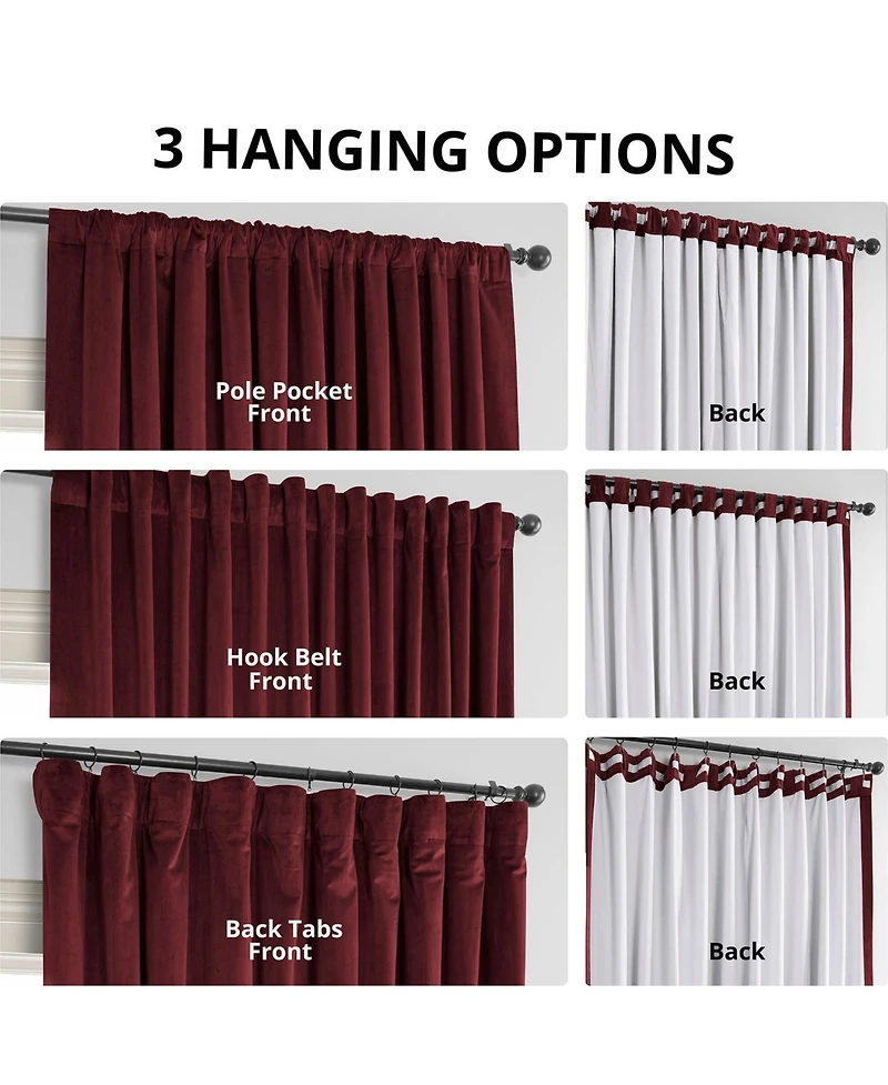 Half Price Drapes Burgundy Signature Extra Wide Velvet Blackout Curtain