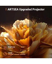 Artsea 1080P Mini Projector, Portable Hd Movie Projector Compatible with Phone/Tv Stick/Hdmi/Usb for iOS/Android/Windows