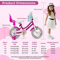 Kids Bicycle with Training Wheels and Front and Rear Brake System