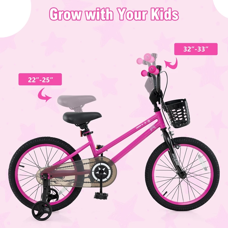 Kids Bike Adjustable Bicycle with Front Basket for Children