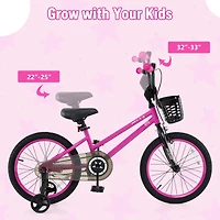 Kids Bike Adjustable Bicycle with Front Basket for Children