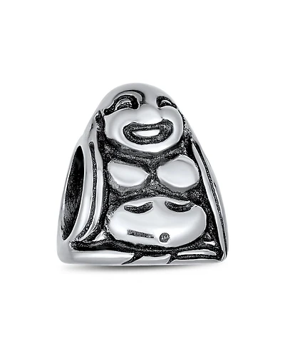 Bling Jewelry Asian Laughing Buddha Spiritual Mediation Charm Bead .925 Sterling Silver Fits European Bracelet