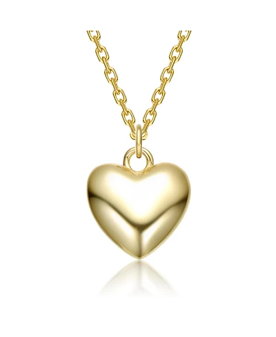 14K Gold Plated Shiny Heart Pendant Necklace