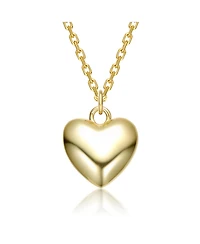 14K Gold Plated Shiny Heart Pendant Necklace