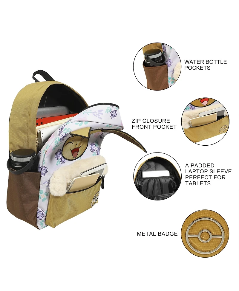 Pokemon Eevee All-Over Print Characters 17" Adult Backpack