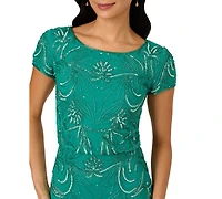 Adrianna Papell Women's Floral Sequin Gown
